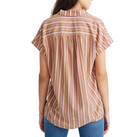Madewell Oversized Button Up Rainbow Sierra Stripe Central Shirt Size Medium - Picture 10 of 11